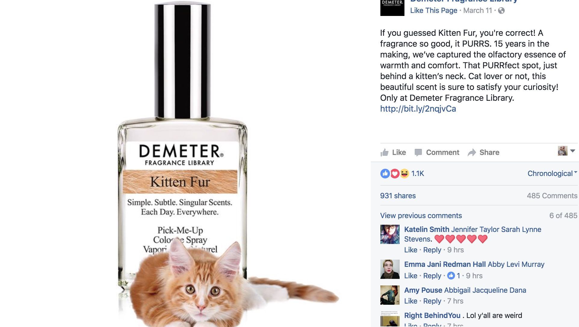 The library of discount fragrance kitten fur